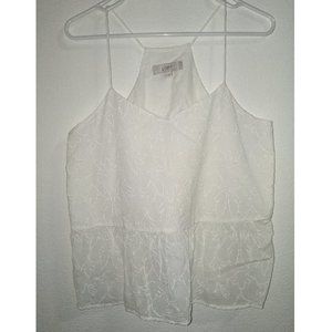 LOFT Floral Peplum Top Sz M EUC